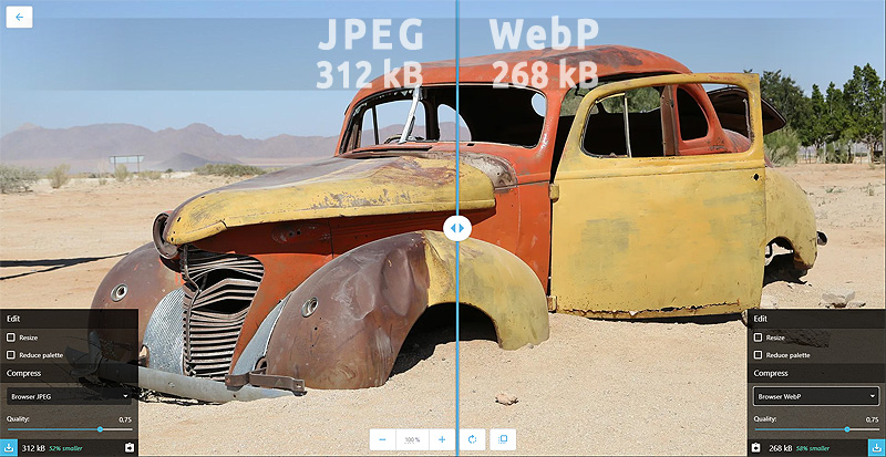 WebP/JPG image comparison