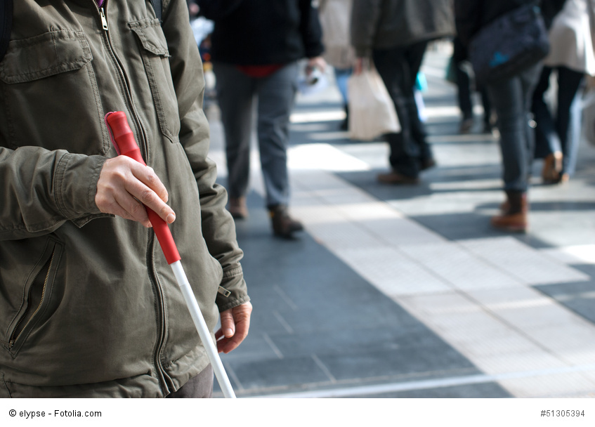 Accessible PDFs - image of a white cane