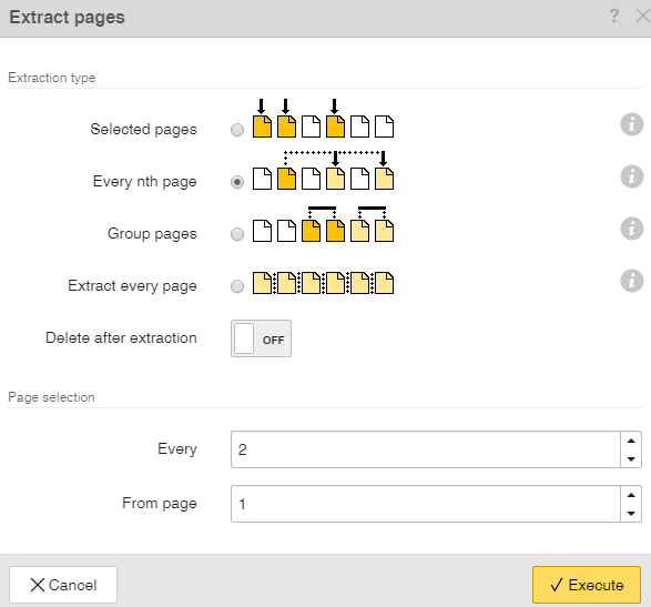 Extracting individual pages from PDF files