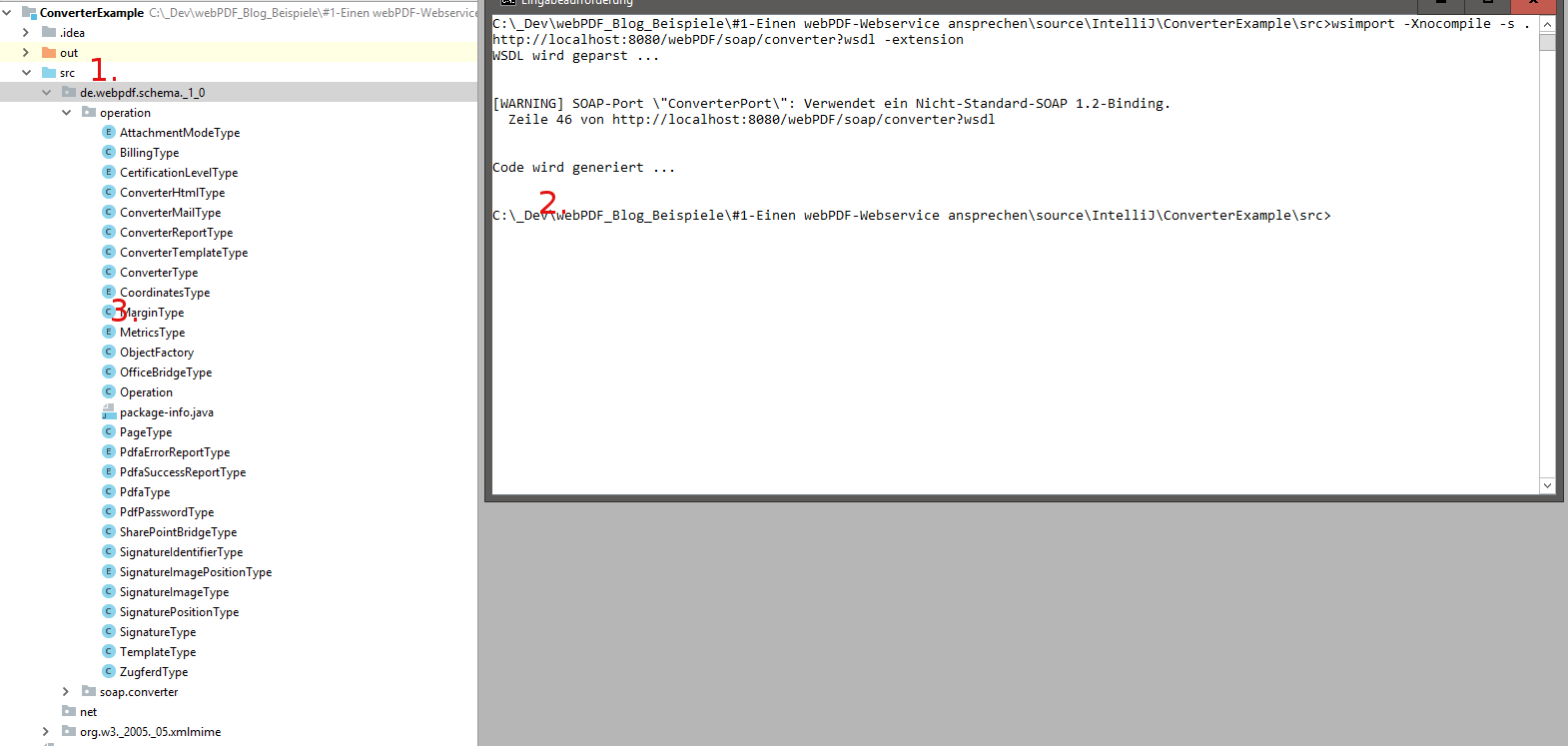 Proxy class generation screenshot
