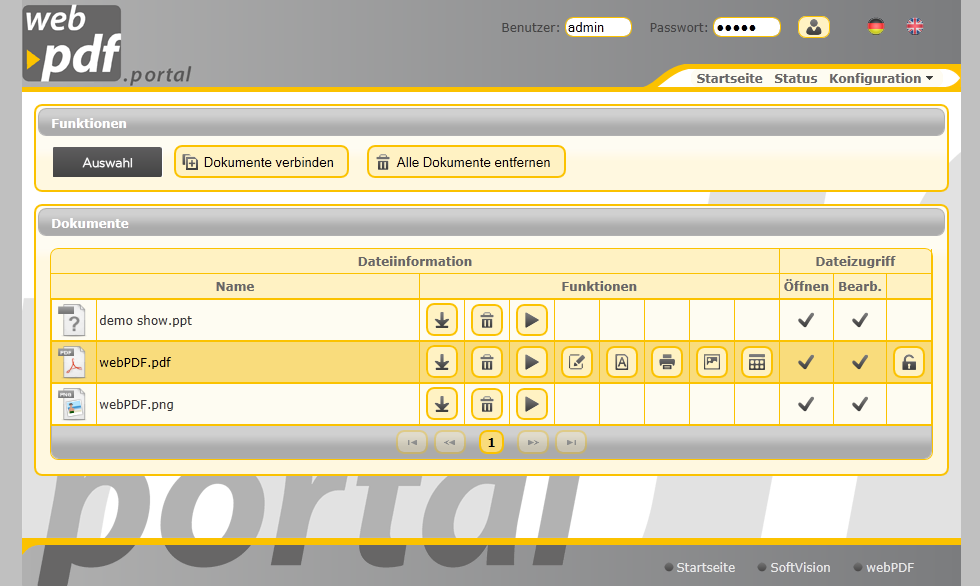 Portal screenshot version 3