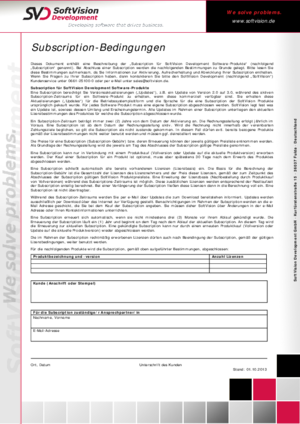 Subscription Richtlinien