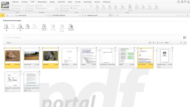 webPDF portal teaser